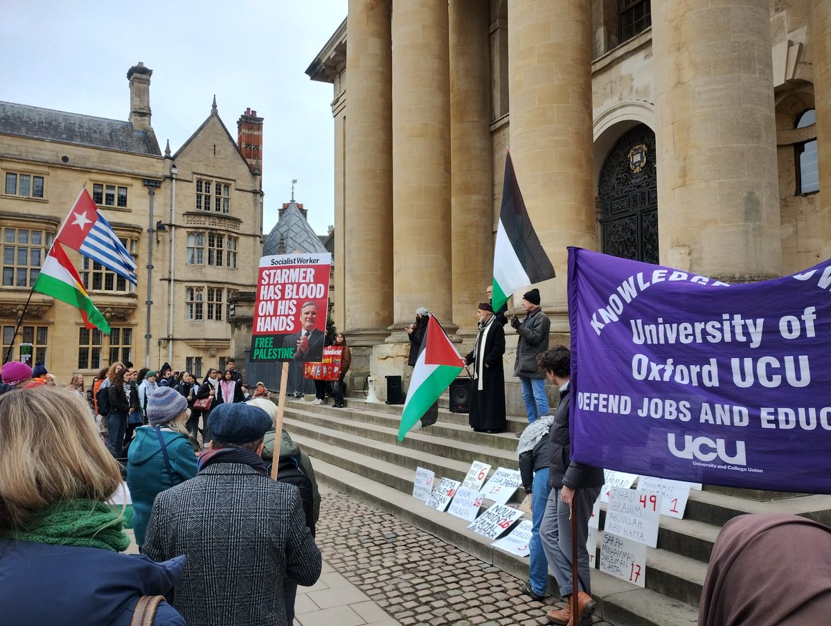Up to 60 strong in Oxford on a lunchtime rally for Palestine as part of the <a href="/STWuk/">Stop the War</a> workplace day of action 🇵🇸💥 

#Workplaces4Palestine