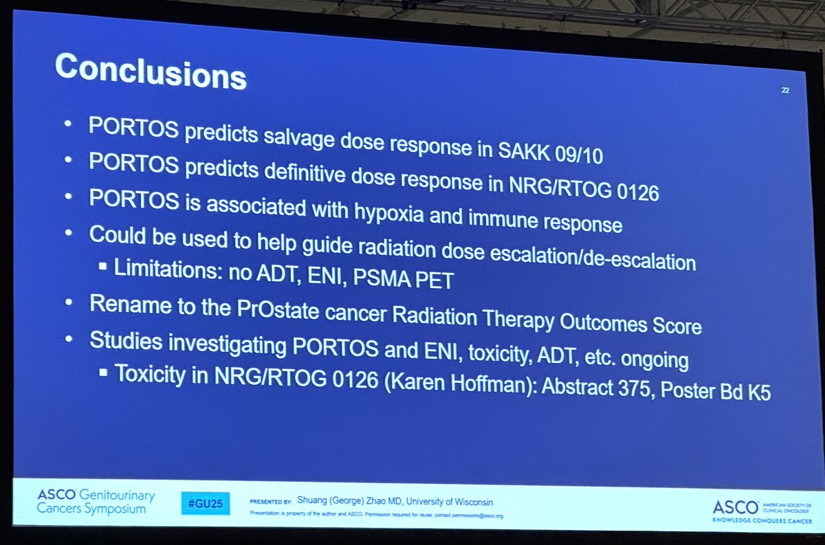 Matt Cooperberg (@dr_coops) on Twitter photo Great kickoff to #GU25: further validation of the PORTOS score from George Zhao - genomic predictor of response to RT for #prostatecancer, part of <a href="/Decipher_VCYT/">Decipher by Veracyte</a> GRID report. Great kickoff to #GU25: further validation of the PORTOS score from George Zhao - genomic predictor of response to RT for #prostatecancer, part of <a href="/Decipher_VCYT/">Decipher by Veracyte</a> GRID report.