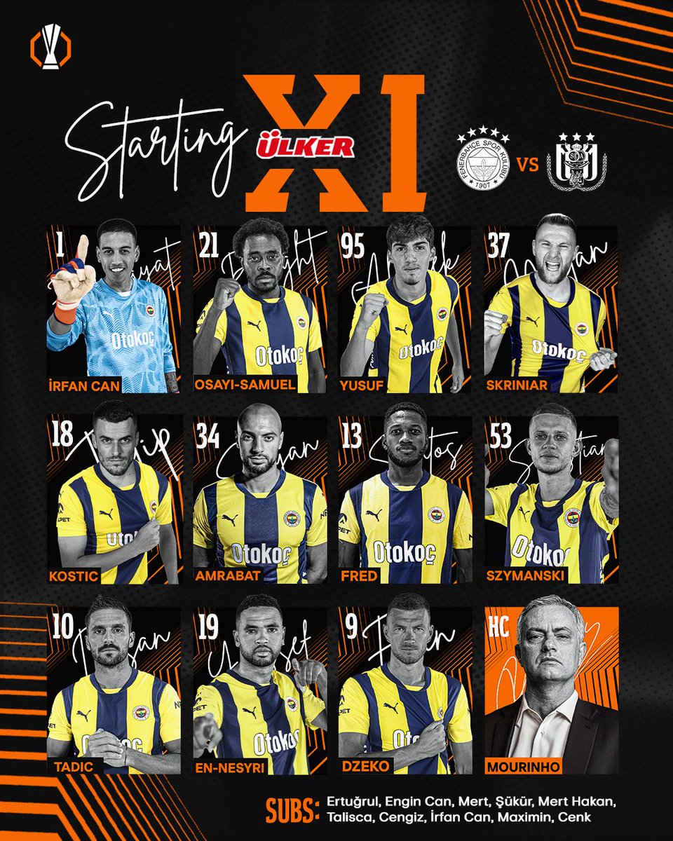 RSC Anderlecht maçı ilk 11'imiz belli oldu. 

#FBvAND | <a href="/Ulker/">Ülker</a> | #MaçVarsaÜlkerVar