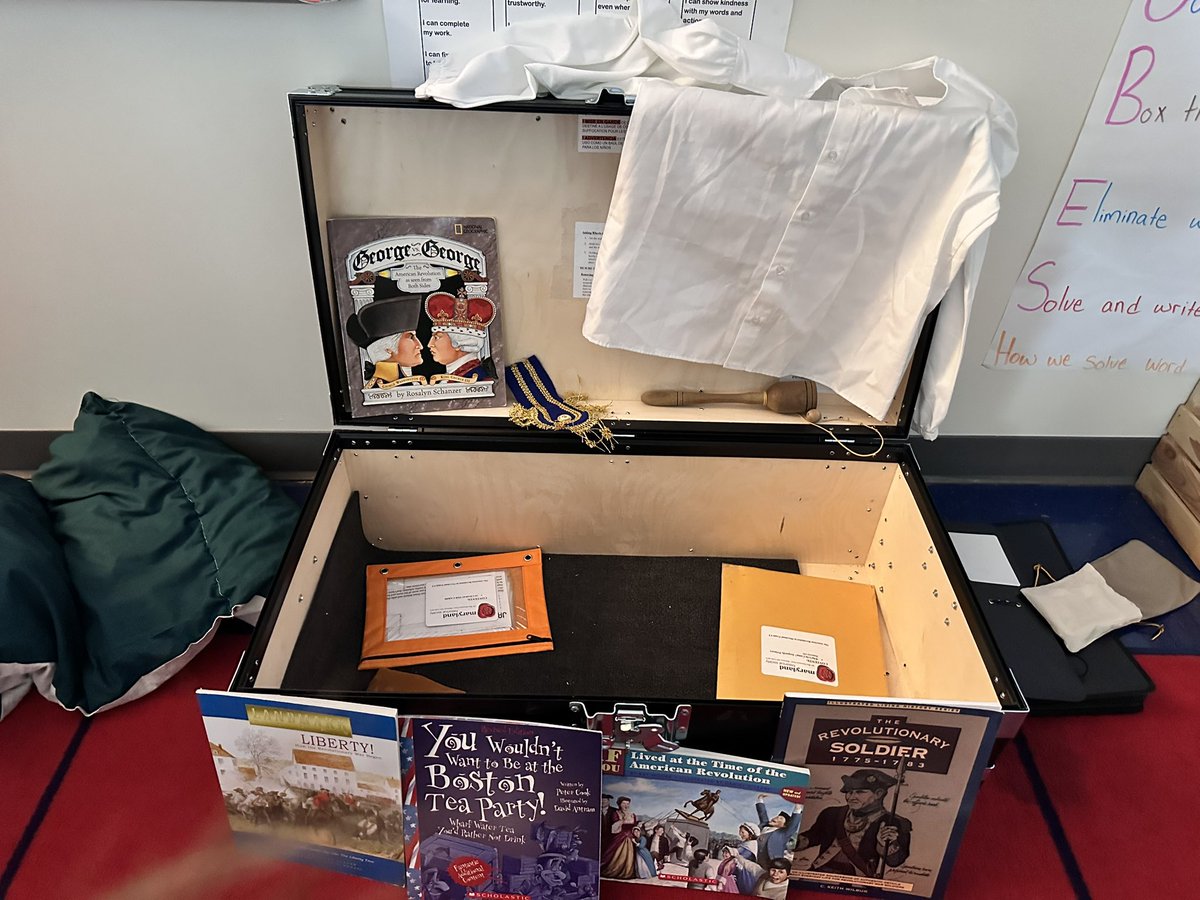 Today students took a deep dive into primary resources that lead us into the Revolutionary War as well as viewed artifacts. 

We have LOVED our trunk from the Maryland Center for History and Culture. Super engaging for students! 🤩

<a href="/FCPSMaryland/">FCPS-MD</a>