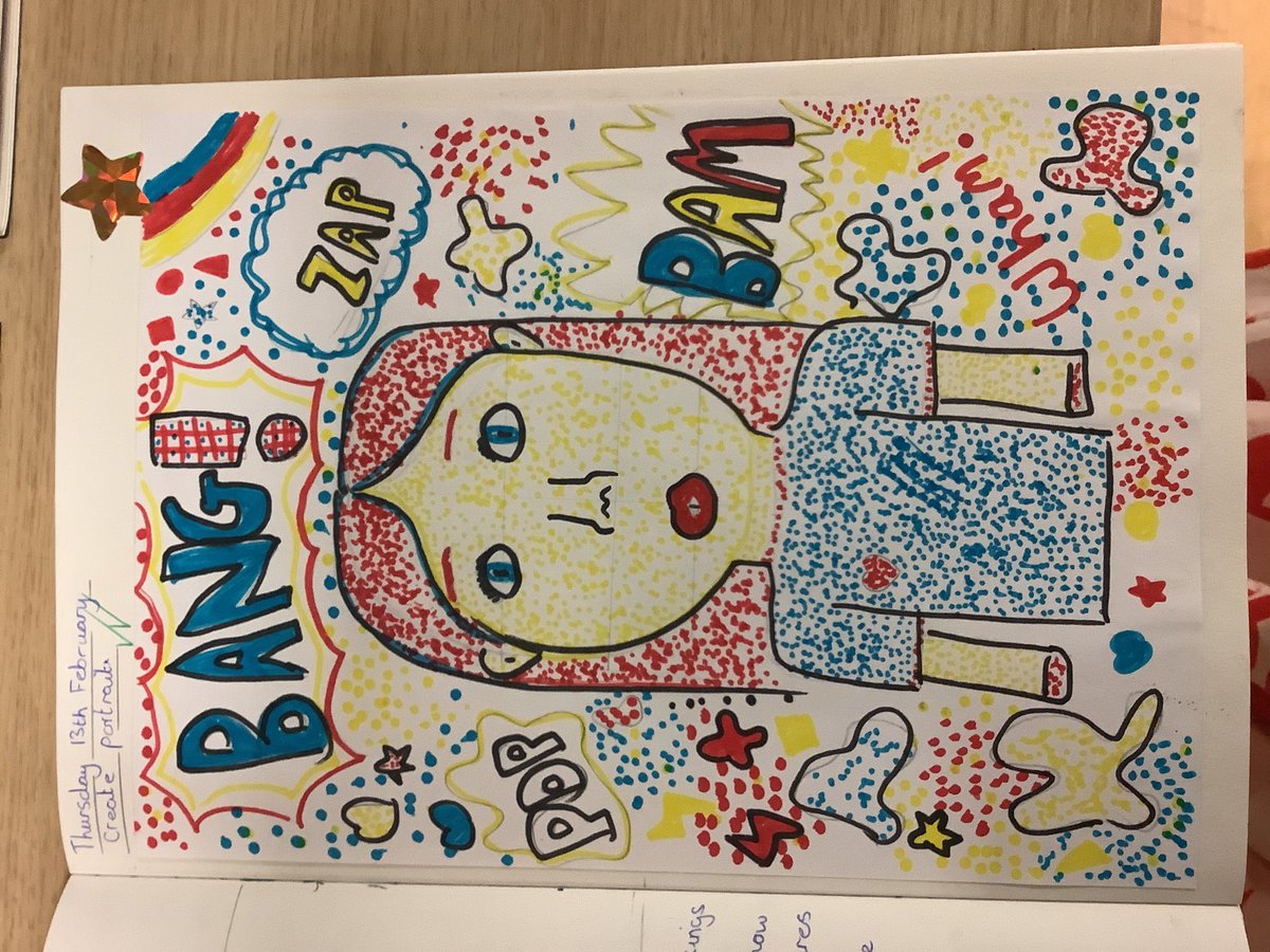 Just take a look at some of the wonderful art work we have produced in Rowan class! We have created pop art based on the work of Roy Lichtenstein and Julian Olive! 🎨🧑‍🎨👩‍🎨💙💛⭐️

<a href="/Carrmillprimary/">Carr Mill Primary</a> 
#carrmillart