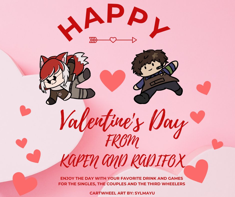 Happy Valentine's Day everyone!
from Kapen and <a href="/RadifoxHere/">Radifox 🦊 | PNGTuber</a> 👋😎☕️