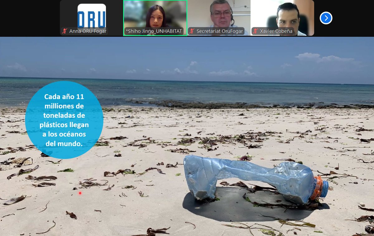 Virtual Workshop #WasteWiseCities with <a href="/UNHABITAT/">UN-Habitat</a>  on waste treatment tools. 11 million tons of plastic end up in the sea every year. In 2050 there will be more plastic than fish.