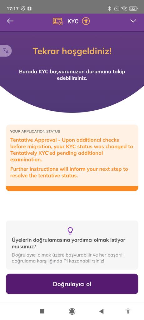 DIFFERENT_4451's tweet photo. @PiMigrate Daha önce kyc için doğrulama yaptım ve burda kyc durumu onaylandı. 2 yıl oldu ve 2 hafta önce canlılık testi geldi onu yaptım ve şu na bu durumda gösteriyor. Pi çekirdek ekibi bu konu ile ilgilensin lütfen. https://t.co/FKYNs3VE9f