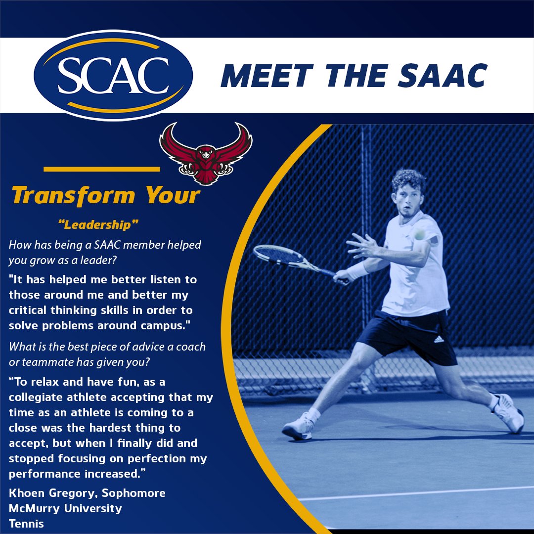 SCAC_Sports's tweet photo. Kicking off "Meet the SAAC" athletes is officially underway in 2025! Today we are highlighting
Sam Brocato of @gocentenary
Christina Stinson of @ustathletics
Khoen Gregory of @mcmwarhawks
#SCACPride | #TransformYour | #WhyD3 | #SCACPride | #SCACMSoc | #SCACWTrack | #SCACMTen https://t.co/4hKEfnQeiN
