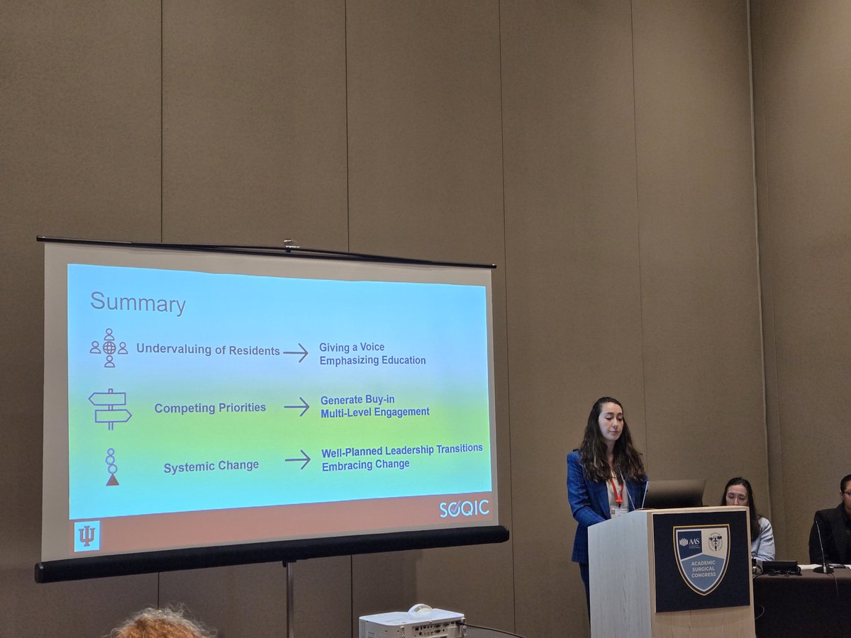 Qais AbuHasan (@qaisabuhasan) on Twitter photo Fascinating study by <a href="/IU_Surgery/">Indiana Surgery -Indiana Univ School of Medicine</a> resident Maya Hunt discussing the perspectives of General Surgery Program Directors on resident well-being at #ASC2025
<a href="/kbilimoria/">Karl Bilimoria</a> <a href="/IU_SOQIC/">SOQIC</a> <a href="/AmyHolmstromMD/">Amy Holmstrom</a> <a href="/AcademicSurgery/">Assoc4AcademicSurgery</a> Fascinating study by <a href="/IU_Surgery/">Indiana Surgery -Indiana Univ School of Medicine</a> resident Maya Hunt discussing the perspectives of General Surgery Program Directors on resident well-being at #ASC2025
<a href="/kbilimoria/">Karl Bilimoria</a> <a href="/IU_SOQIC/">SOQIC</a> <a href="/AmyHolmstromMD/">Amy Holmstrom</a> <a href="/AcademicSurgery/">Assoc4AcademicSurgery</a>