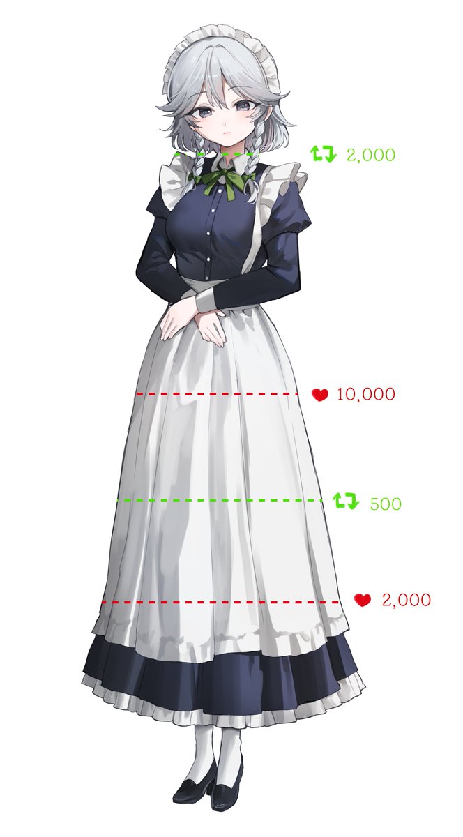 sseun_4's tweet image. メイド服スカートの丈を短くしてみましょう
#東方Project