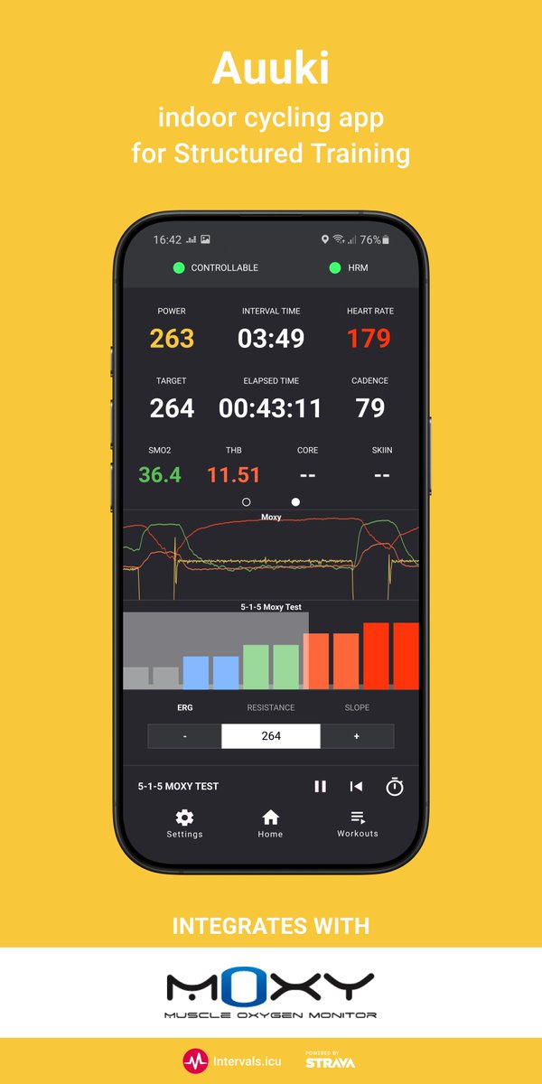 Auuki update alert!

Moxy muscle oxygen (SmO₂) data just got a big upgrade in Auuki! Now featuring real-time dedicated Moxy graphs + recording HRV data in .FIT files.