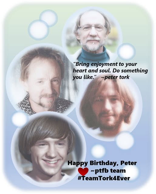 1/3 Today we celebrate, as we always do, our boss, Peter Tork.  Knowing and working with Peter was a gift beyond measure.  Many of us first became familiar with him through The Monkees, as fans from various generations.