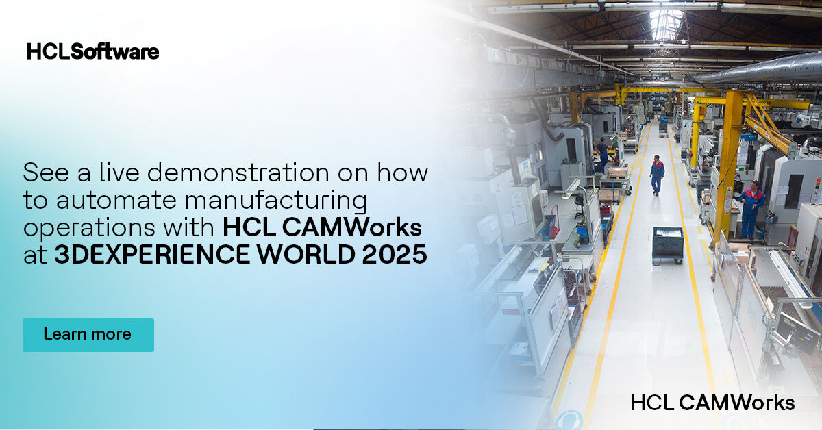 CAMWorks's tweet image. See a live demonstration on how to automate manufacturing operations with #HCLCAMWorks  at #3DXW25

Meet us @ Booth 1026  |  Feb 23-26, 2025  |  Houston, TX, USA
Learn More: bit.ly/40QU3Kh