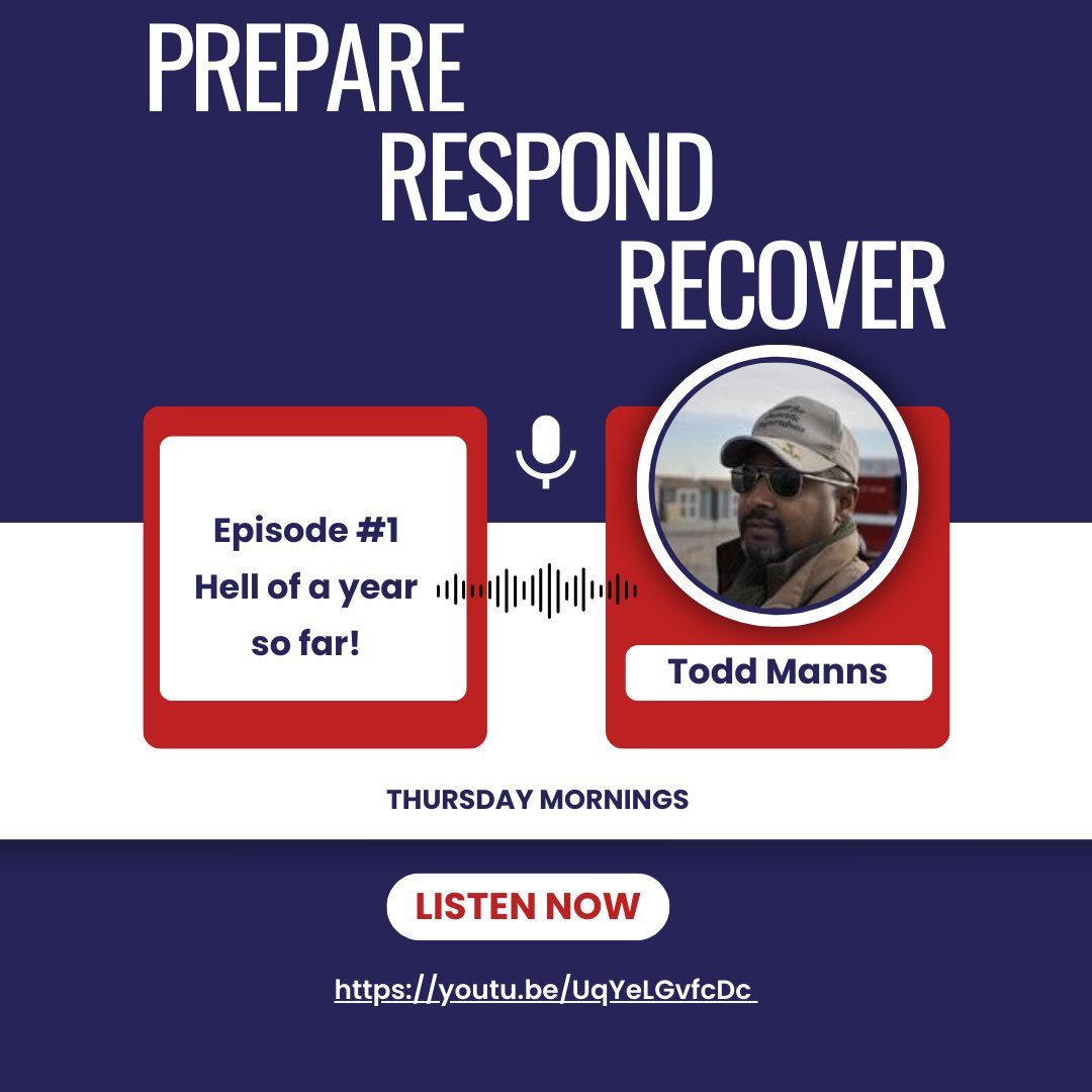 TheBlueCell's tweet photo. It's finally here the first episode of Prepare, Respond, Recover! Join Todd DeVoe and Todd Manns as they discuss important issues and what has already been happening in 2025. Be sure and join us every Thursday. https://t.co/JUHNCyXn0d #TheBlueCell #TheNimsStore #newpodcasts https://t.co/SzrhWTizTn
