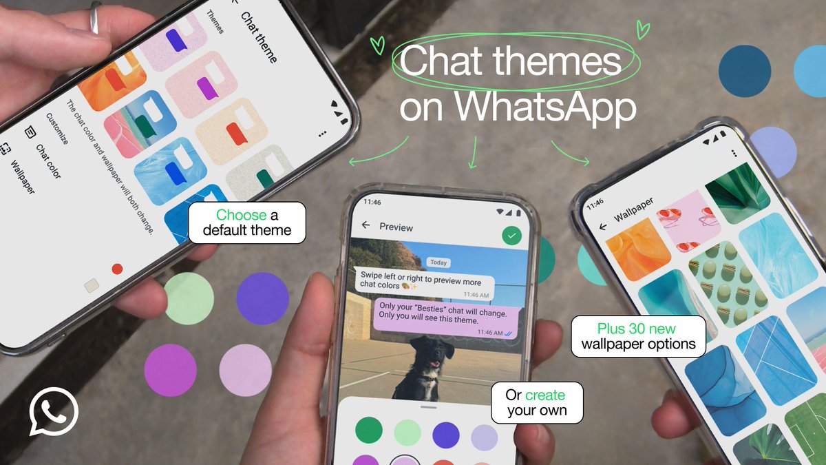 MetaNewsroom's tweet image. Personalize your chats with expanded @WhatsApp chat customization.