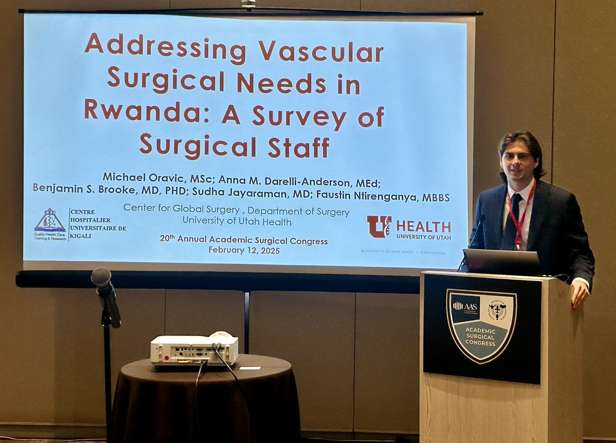 University of Utah Vascular Surgery (@uofuvascular) on Twitter photo 🚨 Presentation Recap! 🚨
#ASC2025, Geisinger med student Michael Oravik presented "Addressing Vascular Surgical Needs in Rwanda: A Survey of Surgical Staff” 🌍
Proud to have collaborated on this important needs assessment @UofUvascular <a href="/UUCGS/">Center for Global Surgery</a> <a href="/BenjaminSBrooke/">Benjamin Brooke</a> 🚨 Presentation Recap! 🚨
#ASC2025, Geisinger med student Michael Oravik presented "Addressing Vascular Surgical Needs in Rwanda: A Survey of Surgical Staff” 🌍
Proud to have collaborated on this important needs assessment @UofUvascular <a href="/UUCGS/">Center for Global Surgery</a> <a href="/BenjaminSBrooke/">Benjamin Brooke</a>