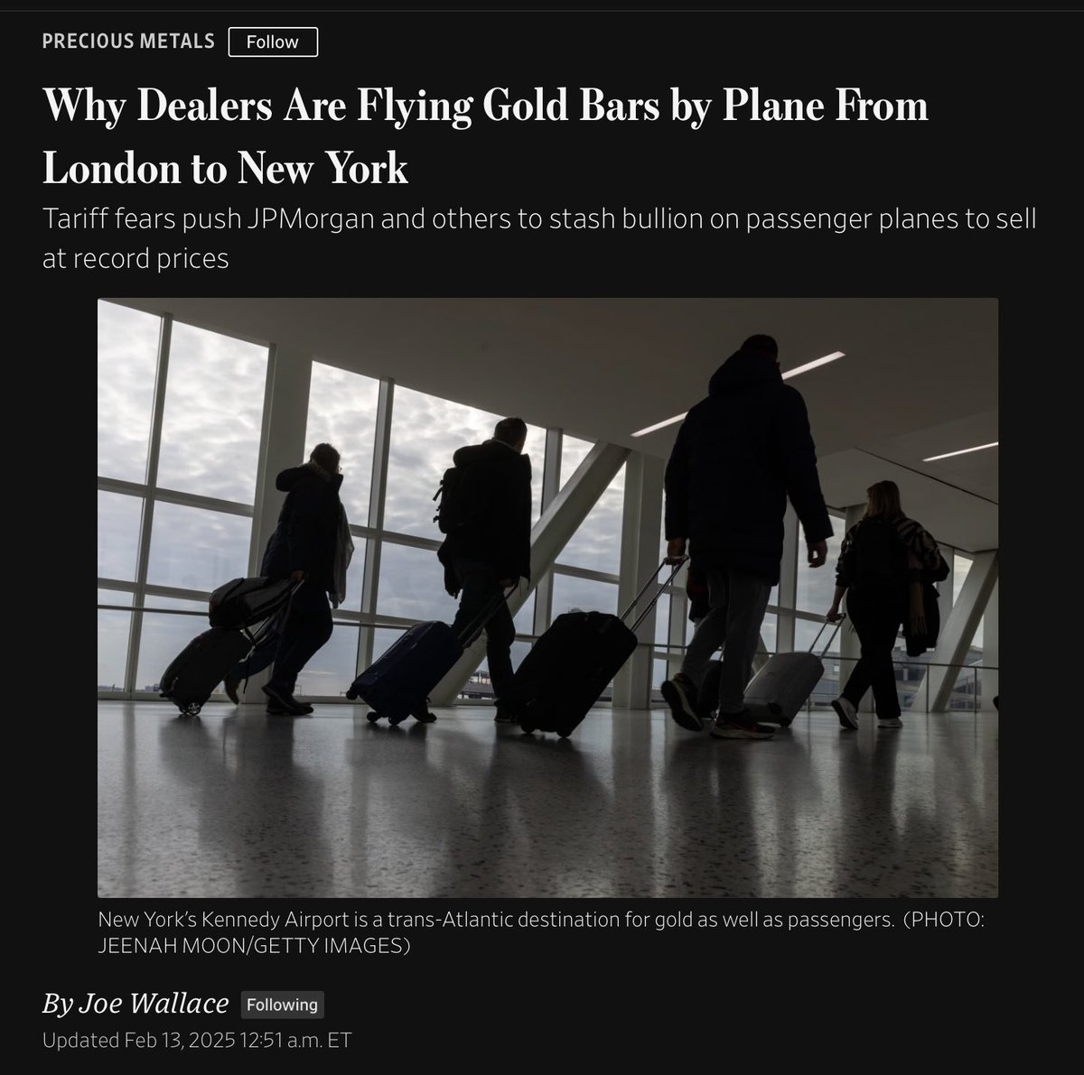 Was fun to help <a href="/josephttwallace/">Joe Wallace</a> on background for this #gold long-form good read in the WSJ today. Deja vu all over again from <a href="/lizrhoffman/">Liz Hoffman</a> &amp; Joe’s gold piece during the pandemic, the last time the NY-London EFP blew out like this. 

If anyone wants further background on what’s