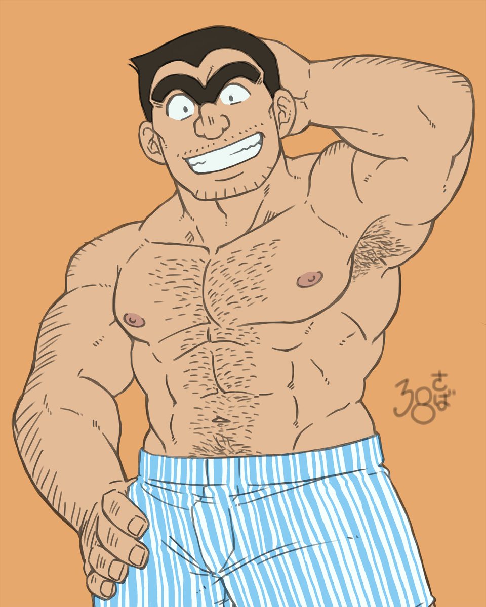 こないだの勢いで描いた両津に色を置きました