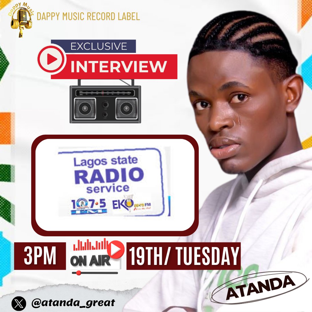 The wait is over! Atanda has dropped a brand-new single, now streaming on ALL platforms! 🎶🎧

But that’s not all!
Catch him LIVE on
Lagos State Radio Service 107.5 FM
⏰  Tuesday, 19th at 3 PM,
as he shares exclusive insights about the hit, his journey, and more! 🎤📻