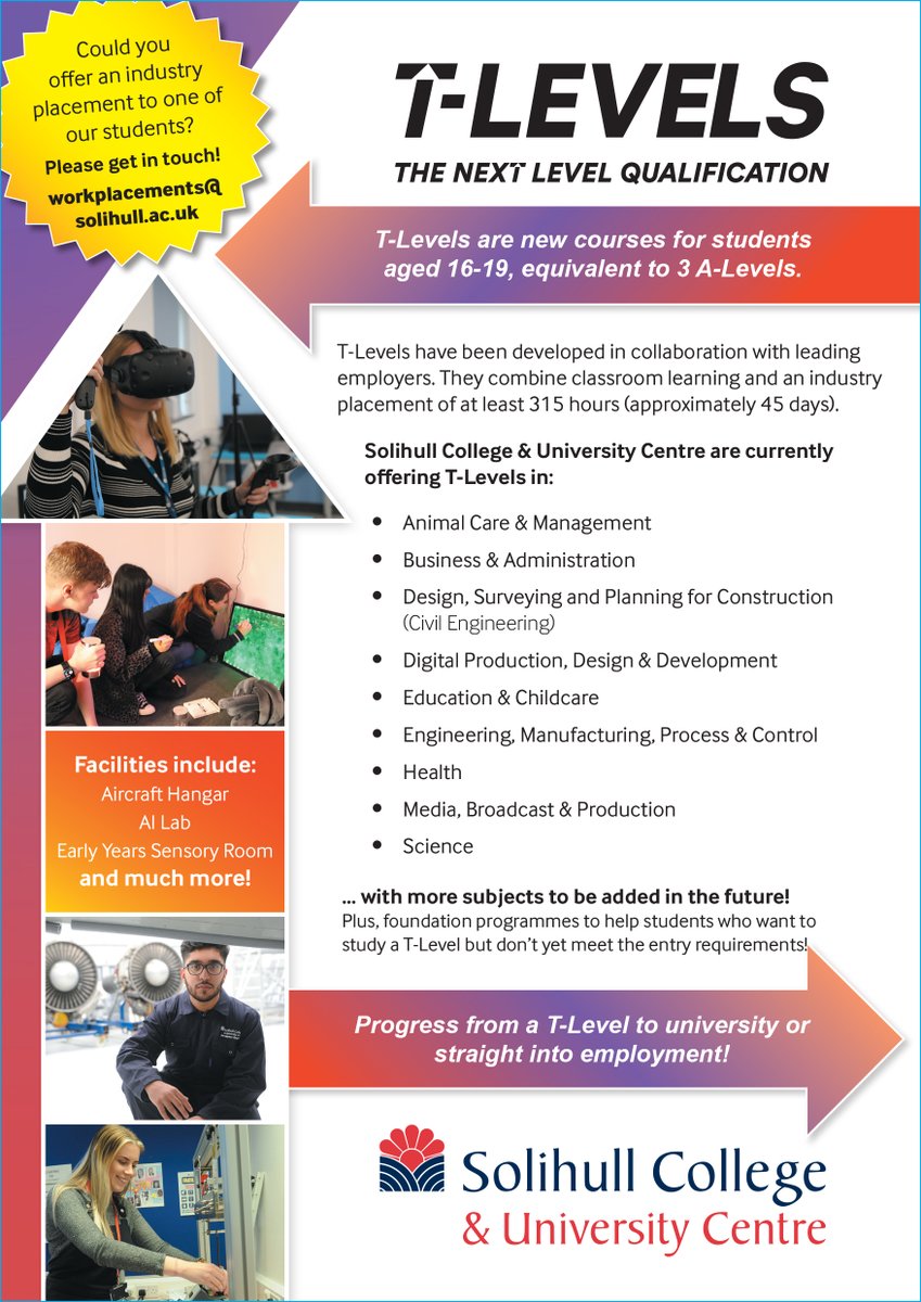 StratfordColl's tweet image. T-Levels are a technical and vocational course option that incorporates 45 days of work experience within the relevant industry. They are a great way for 16-19 year olds to get a real taste of working life.  #NAW2025 #TLevelThursday