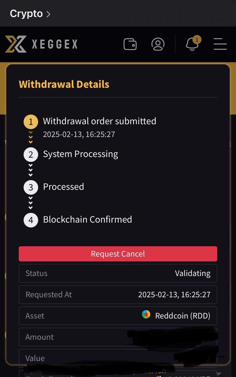 Succesfully withdrew some $RDD from @XeggeX! Just running a test, but I, for one, will gladly keep trading at #XeggeX #exchange!
Good job on restoring it to this point. Best of luck on finishing strong! 
Hope to be fully back in business soon and providing #liquidity. 
#crypto