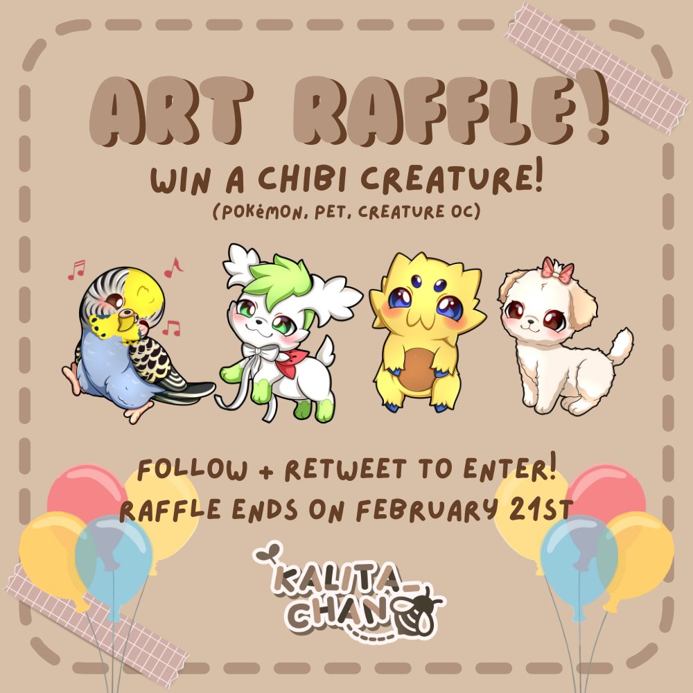 ✨Art raffle!✨
The winner will get a chibi creature!

The raffle ends on February 21st! 

🤎Good luck to everyone! And thank you for participatiiiing 🤎