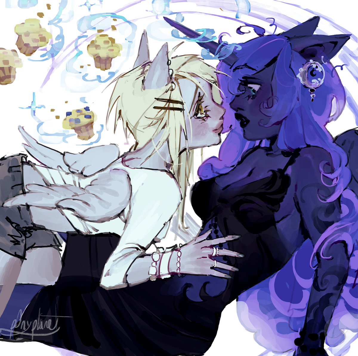 derpy + luna 🌙🫧 #mlp