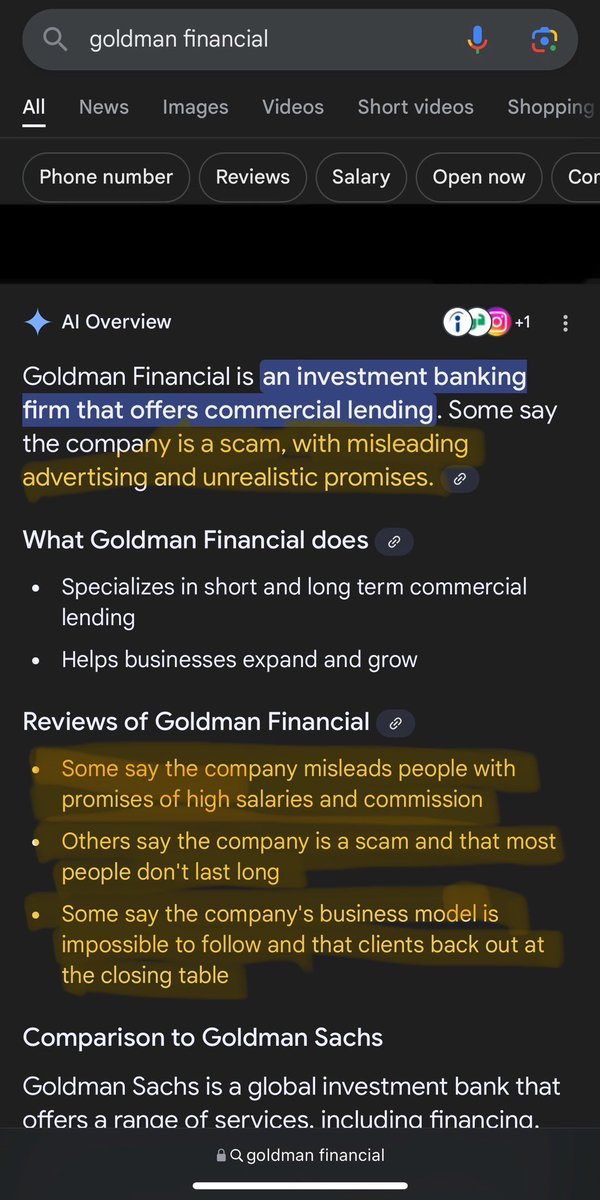 Commentary27227's tweet photo. @GoldmanSachs @FTC @eXpRealty @Oregonian  @dallasnews @startelegram 

Even Google’s AI Search got me figured out! Oh well… once they sign they’re all mine!

Presenting ourselves as Goldman Sachs…. &amp; very fine print

#goldmanfinancial #expproud #predatorylender #aaronrian #scam https://t.co/FOjb9ojLDU