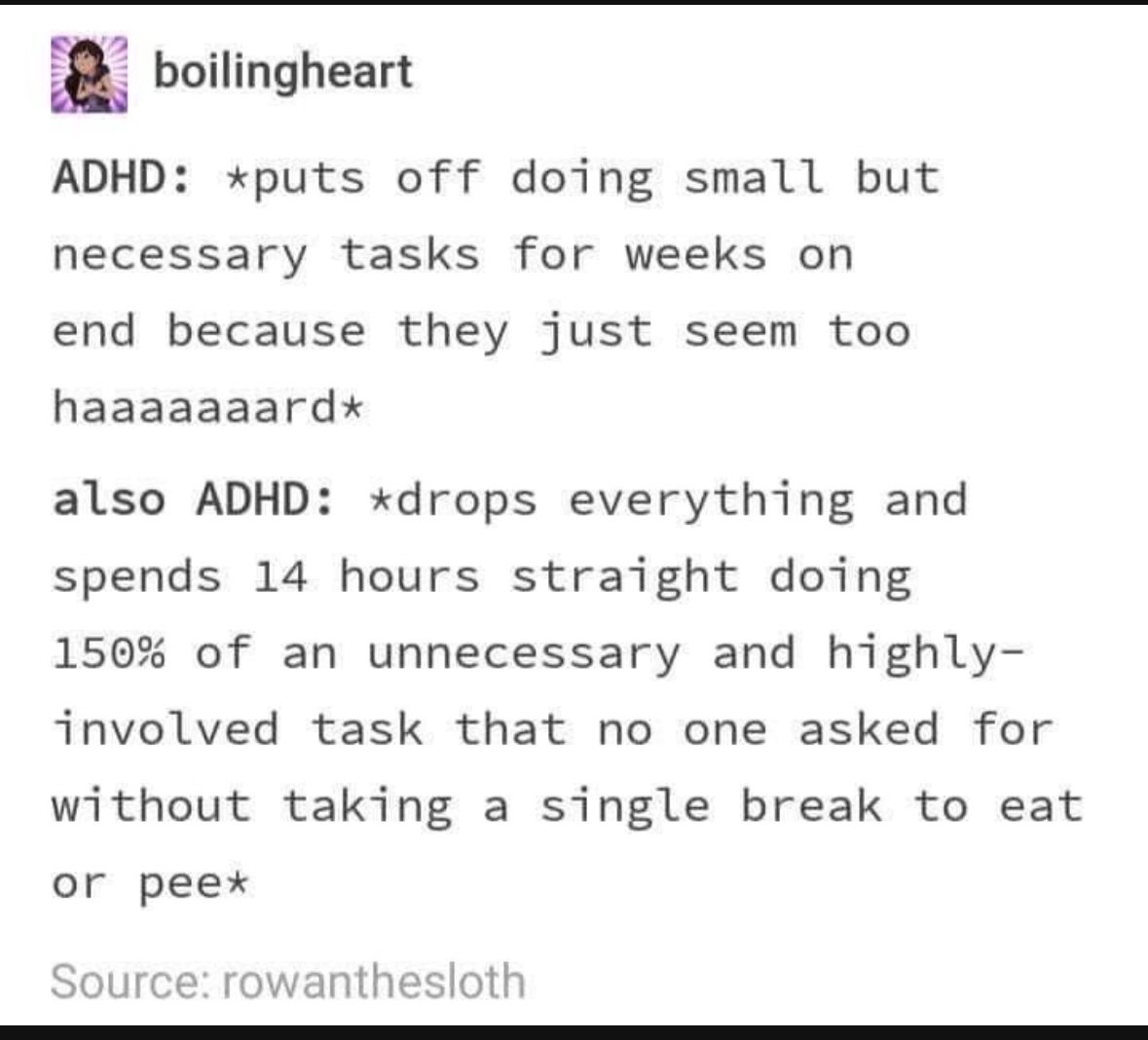 ADHDForReal's tweet photo. https://t.co/Bw0JbyYlg1