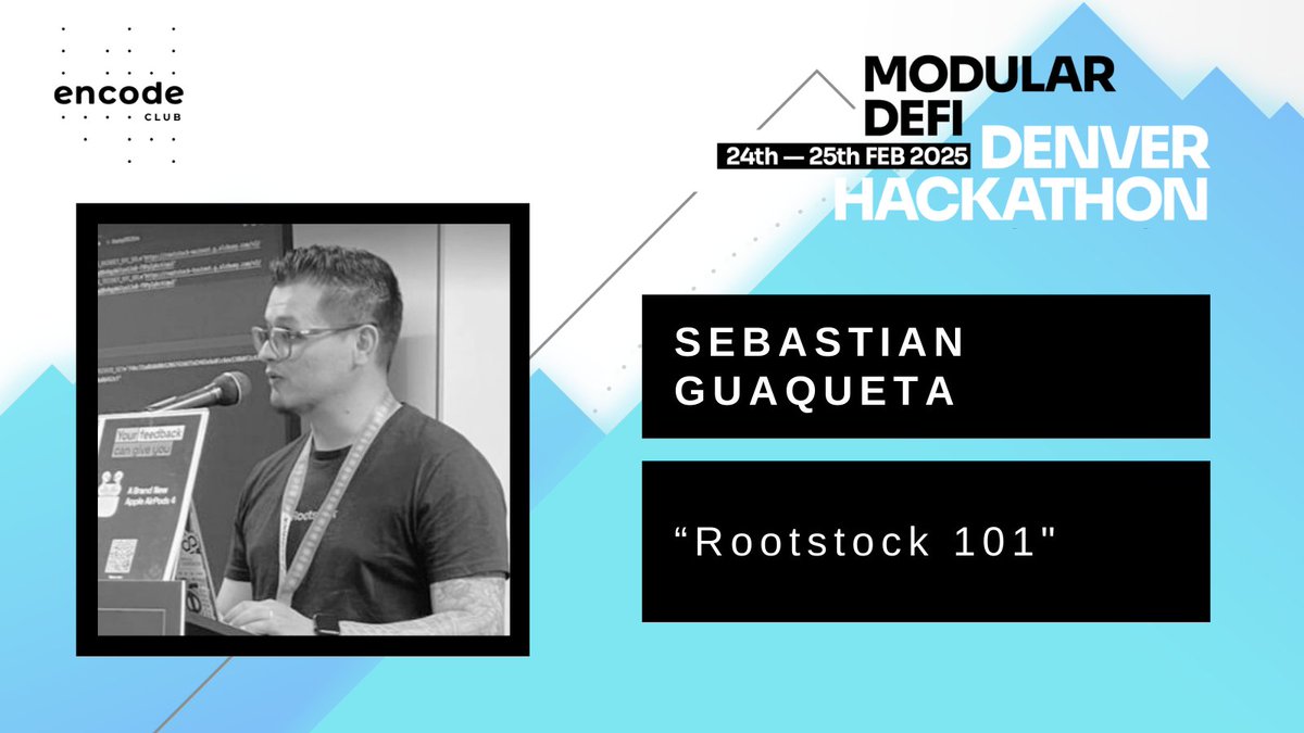 encodeclub's tweet image. Now to get serious.
Our friends at @rootstock_io are joining us as gold partners (😱).

@scguaquetam will be leading this workshop... I guess you could say he is *rooting* for you hackers! (see what i did there?)