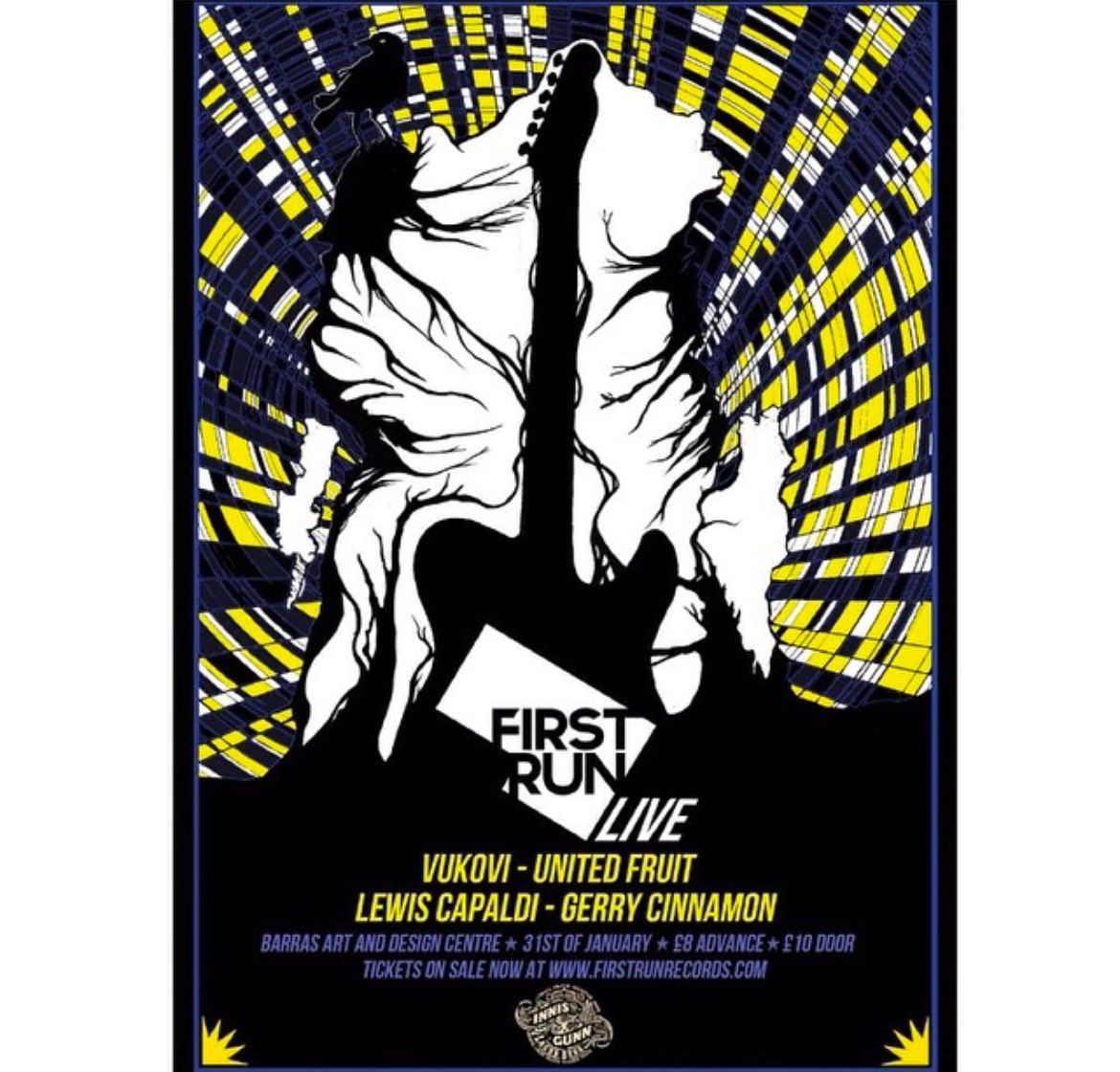 THROWBACK to 2015 when we hosted our first ever "First Run Live!" showcase event! Some very recognisable names on that line-up.. 

Wonder what they're upto now? 😉 

@lewiscapaldi
@vukoviband
@gerrycinnamon