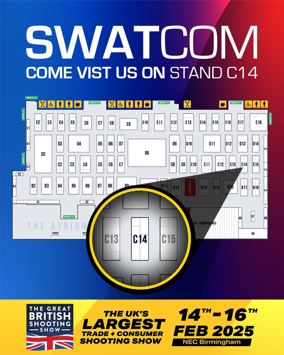 SWATCOM_'s tweet image. When the doors open tomorrow make sure to swing by our stand, you can find us at C14 🎪🎧

#SWATCOM #BSS25 #BritishShootingShow