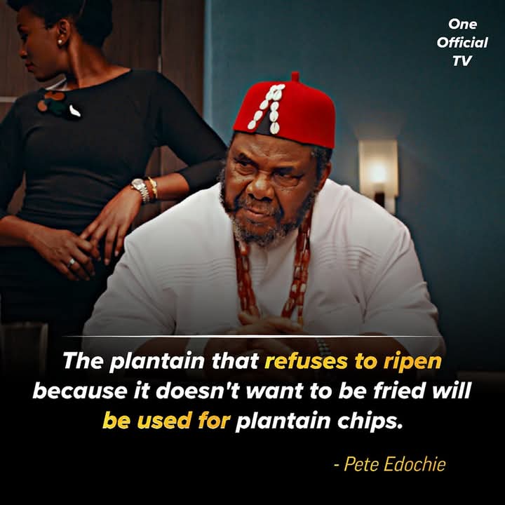 DDose360's tweet photo. No be plantain matter dis! Pete Edochie talk say: 'Di plantain wey no wan ripen because e no wan make dem fry am go end up for plantain chips.' As Asake go always talk, 'Before dem use me, I go use myself.' You no fit run from wetin dey meant to be! #Wisdom #Life https://t.co/caxJq5MhDw