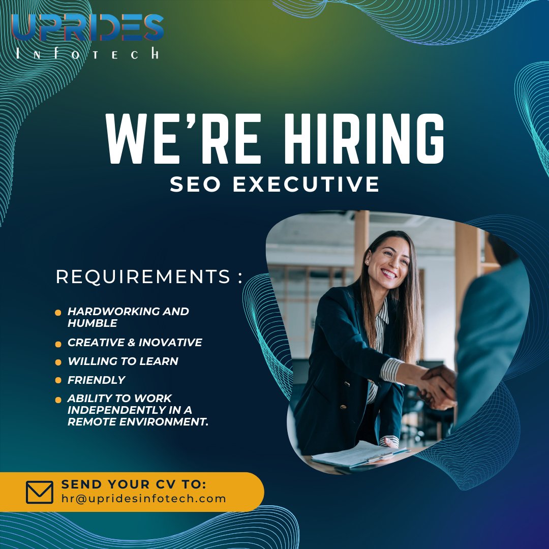 upridesinfotech's tweet photo. 🔍 We're #Hiring at #UpRidesInfotech

💻 #Position: #SEOExecutive
🏤 #WorkLocation: #Remote/#WorkFromHome
🖋 #Experience: 06-12 months
📅 #WorkingDays: 6 Days Working (Sunday Fixed Off)
💸 #Salary: Upto 10K

📩 How to Apply:
Send your updated CV to hr@upridesinfotech.com 

#seo https://t.co/X2wYWlkZoK