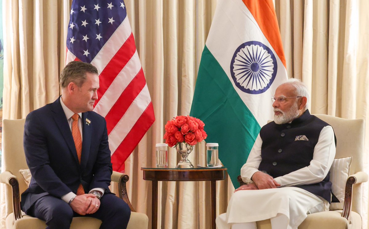 Narendra Modi (@narendramodi) on Twitter photo Had a fruitful meeting with NSA <a href="/michaelgwaltz/">Mike Waltz</a>. He has always been a great friend of India. Defence, technology and security are important aspects of India-USA ties and we had a wonderful discussion around these issues. There is strong potential for cooperation in sectors like Had a fruitful meeting with NSA <a href="/michaelgwaltz/">Mike Waltz</a>. He has always been a great friend of India. Defence, technology and security are important aspects of India-USA ties and we had a wonderful discussion around these issues. There is strong potential for cooperation in sectors like