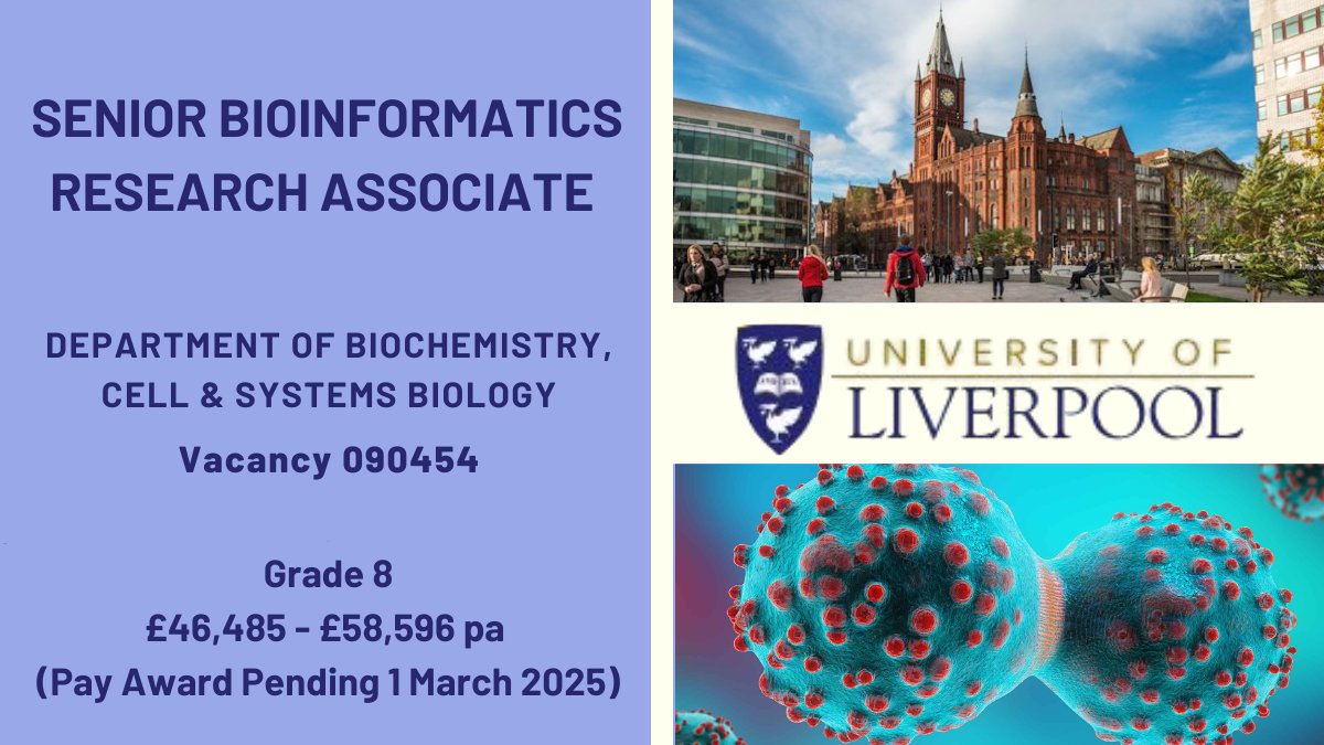 Liverpool University Jobs (@livunijobs) on Twitter photo 🌟Wellcome Trust Discovery Award🌟
The groups of Andy Jones and Dan Rigden are recruiting for a Senior #Bioinformatics #Research Associate.
Information/Apply➡️tinyurl.com/yefnycn5
@livuniHLS @livuniISMIB <a href="/LivUniResearch/">Research at University of Liverpool</a> 🌟Wellcome Trust Discovery Award🌟
The groups of Andy Jones and Dan Rigden are recruiting for a Senior #Bioinformatics #Research Associate.
Information/Apply➡️tinyurl.com/yefnycn5
@livuniHLS @livuniISMIB <a href="/LivUniResearch/">Research at University of Liverpool</a>