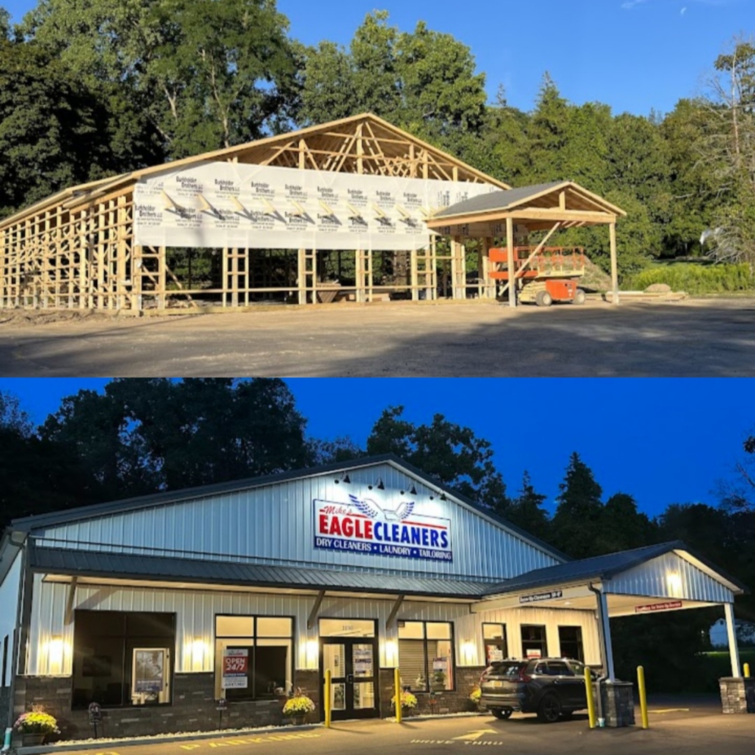 Eagle_Cleaners's tweet photo. From blueprint to reality—celebrating 2 years in our new home! 🏗️➡️🏢 Thank you for your support as we continue to serve you in our beautiful new space! #EagleCleaners #ThenAndNow #BuildingSuccess #Rochester https://t.co/CifvLyCeeL