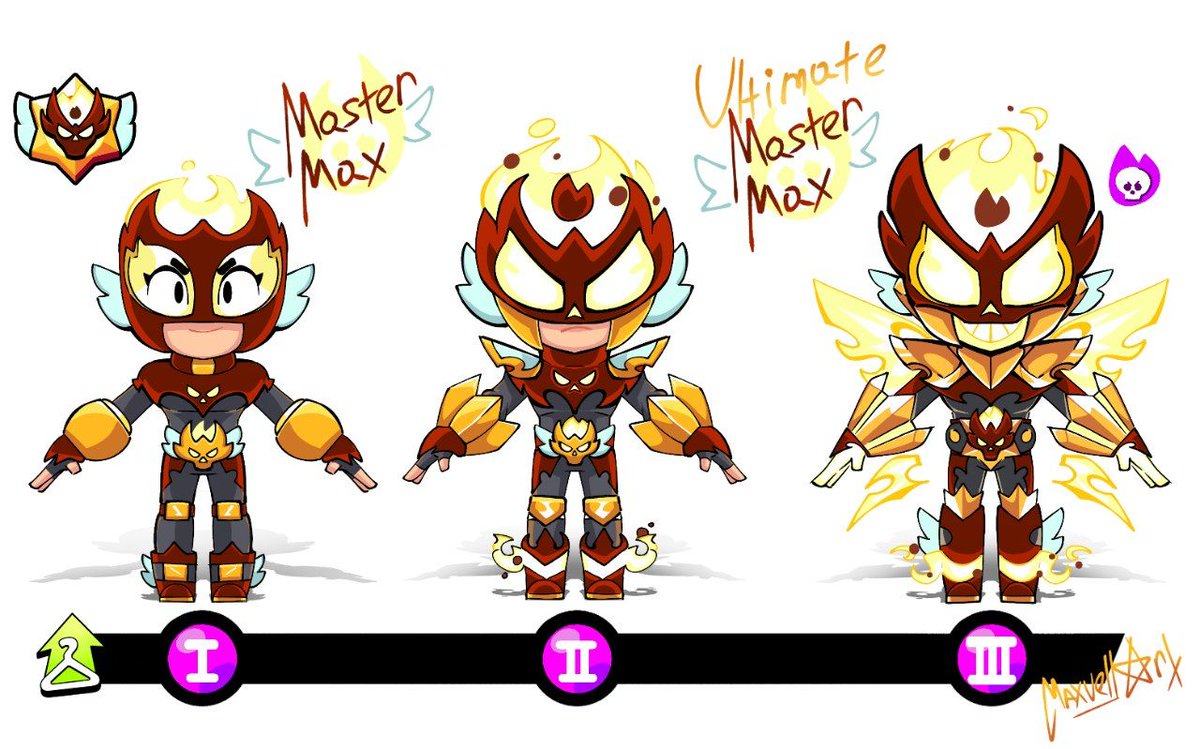 maxvellart's tweet image. Meet the Master Max and Ultimate Master Max!🔥
This may be the very first PRO skin concept from the community! 🤷♂️
#BrawlStars #BrawlStarsArt #brawlstarsfanart #brawlstarsconcept
#brawltalk