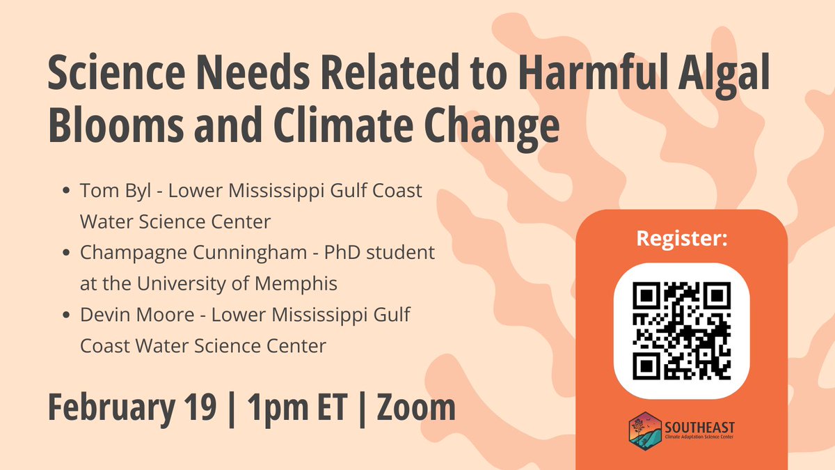 There's still time to register for our next science seminar on #HarmfulAlgalBlooms! 

➡️ Join us on Feb 19 at 1pm ET: loom.ly/llEa9-4
