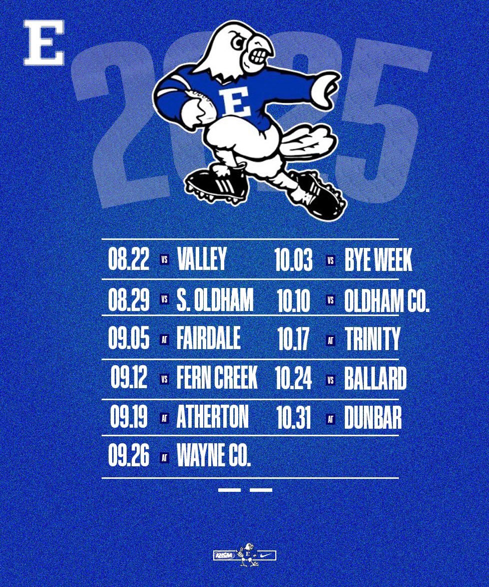 eaglesfb's tweet image. The 2025 Eastern Eagles football schedule 🦅