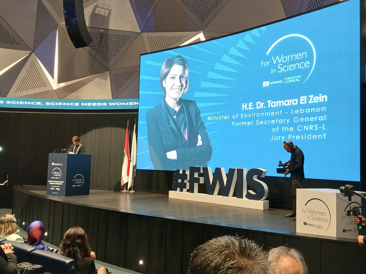 Ritachemaly's tweet photo. Just so happy to see trailblazing women researchers from the arab region! Hat off @CNRSL hat off dr tamara zein and the great program! #FWIS led with @UNESCO @LOrealGroupe https://t.co/XIT0q5w5yp
