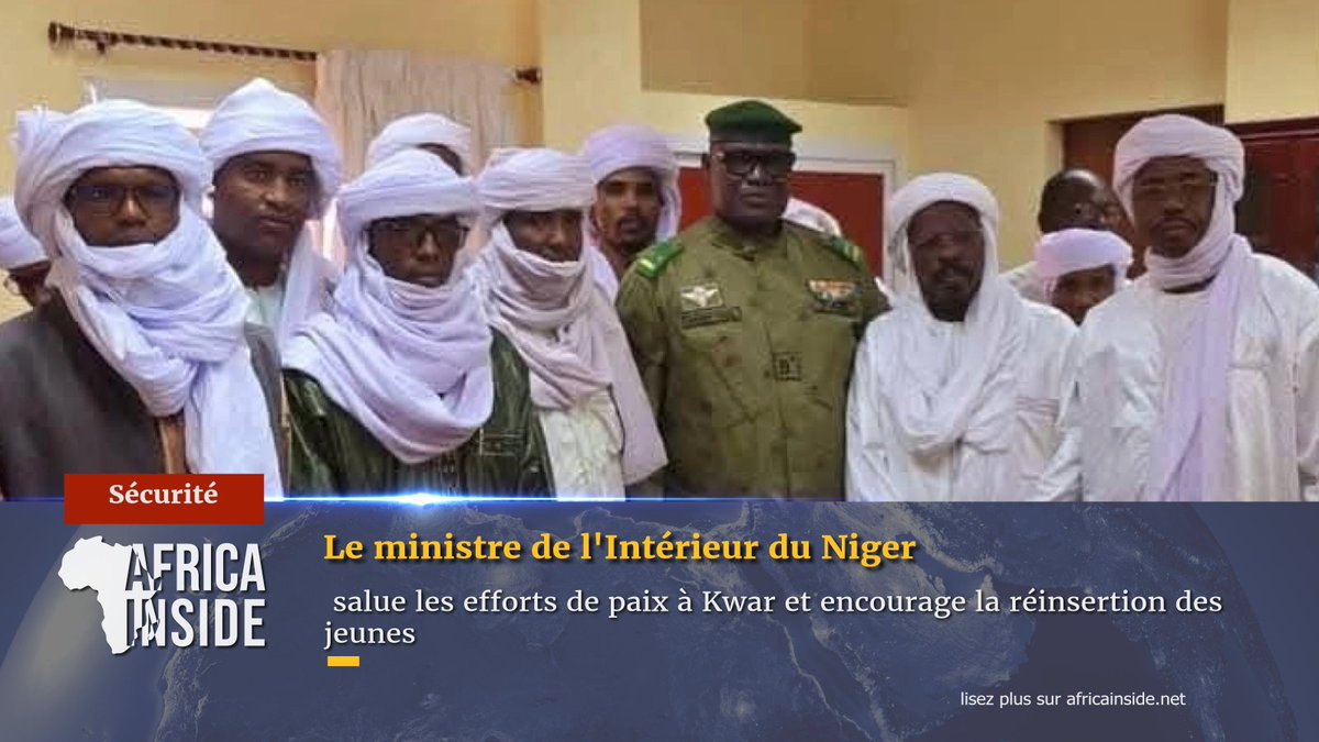 Africainside_dz's tweet photo. Le ministre de l'Intérieur du Niger salue les efforts de paix à Kwar et encourage la réinsertion des jeunes
détails : https://t.co/iibTnNAbrn
_________
#Afrique #africainside #le_niger #KWAR #mohamed_aboubakar #lapaix #sahel #sécurité https://t.co/lMo1VyAlJ2