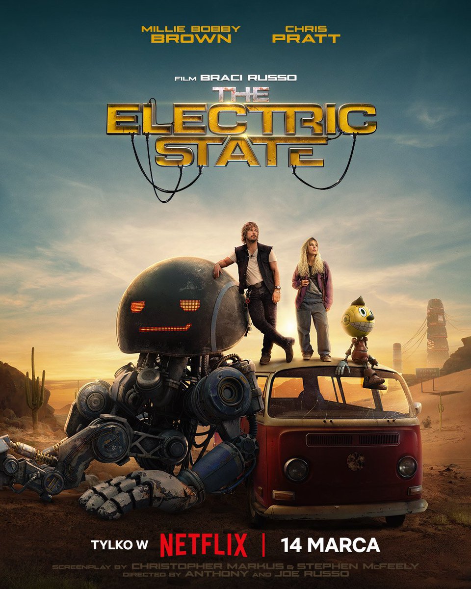 movieztrack's tweet image. New international poster of #TheElectricState starring #milliebobbiebrown and #ChrisPratt