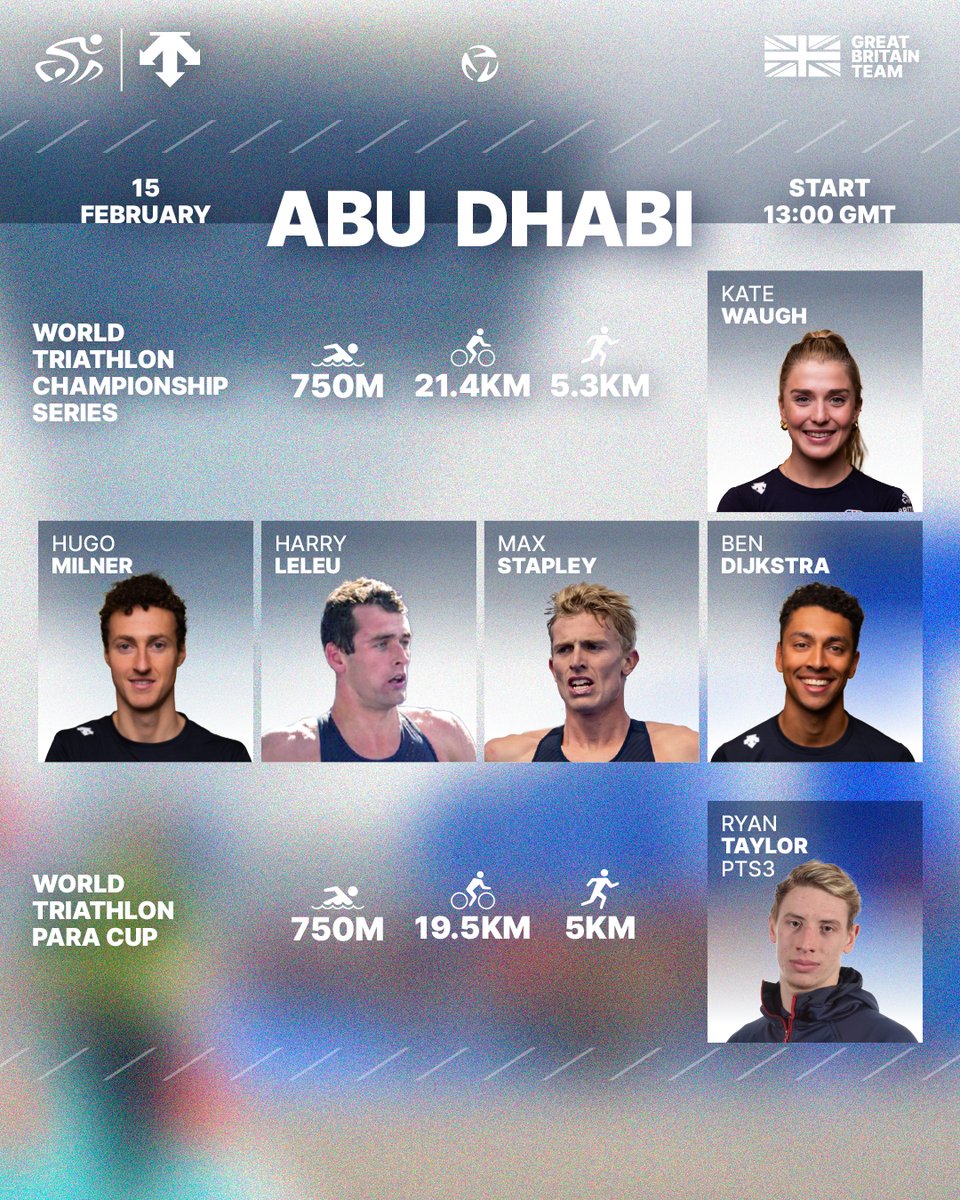 It’s heating up this weekend as the World Series returns for 2025 🔥❤️‍🔥

This Saturday we will see Ben Dijkstra make his World Series individual senior debut ✨, as well as the return of Ryan Taylor in the PTS3 category  👈

How to watch 📲 britishtriathlon.org/news/abu-dhabi…