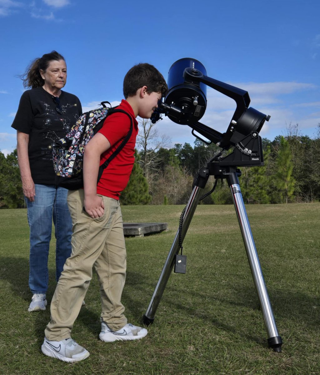 Students in the after-school STEM program at North Mobile County K-8 learned about space recently, looking at the moon through a high-powered telescope. They discovered what phase the moon was in on the day they were born. #GrowingGREATNESS #LearningLeading