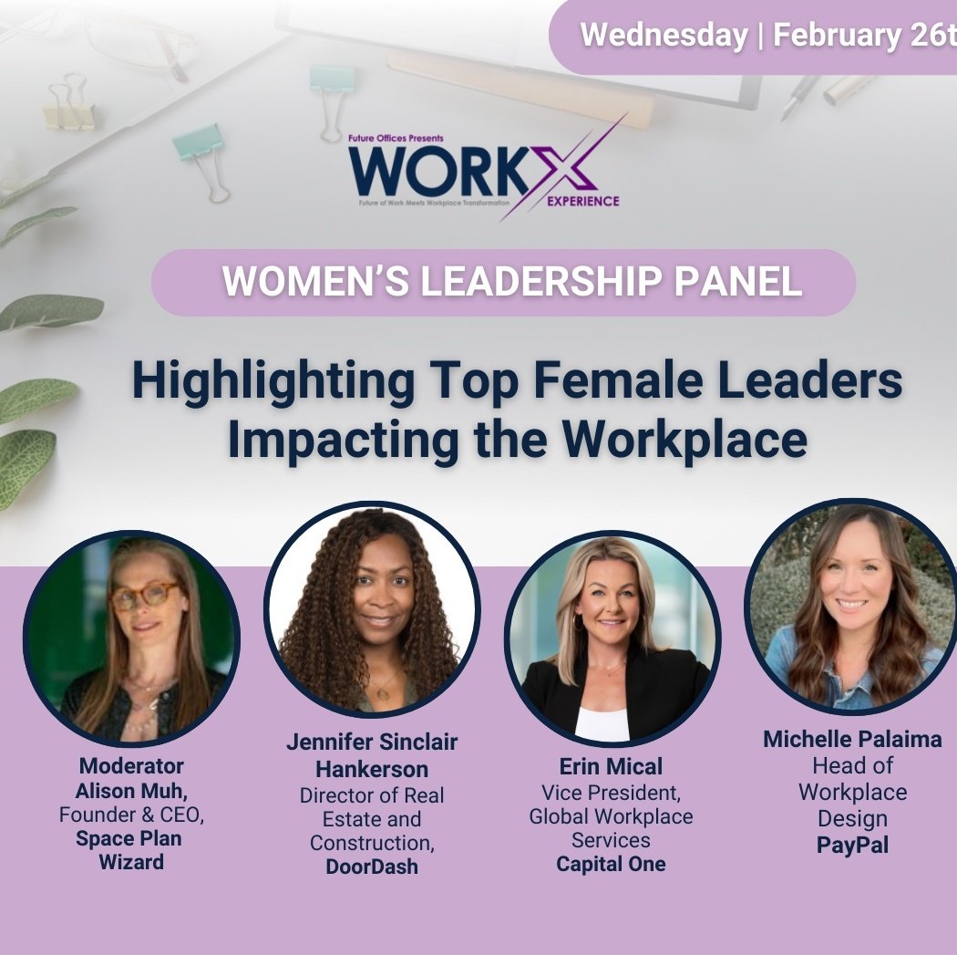 SpacePlanWizard's tweet photo. ✈️ @ssonetwork See you all at WorkX 2025 in Dallas from Mon 2/24 - Weds 2/26!

🎤 Stop by the Women's Leadership Panel that our Founder/CEO Alison Muh is moderating on Weds 2/26!! An amazing panel of innovative leaders will be sharing career insights.

#SpacePlanWizard #proptech https://t.co/8WBAHnYAI6