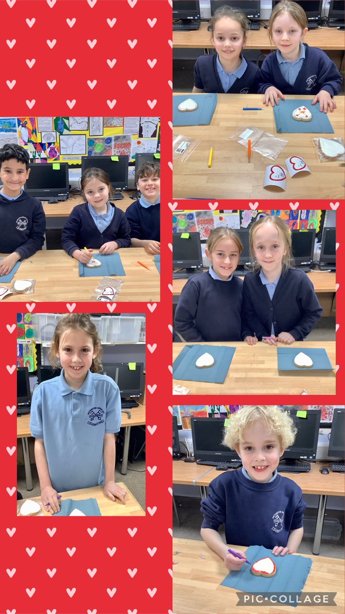 The children enjoyed decorating the PTA Valentine biscuits in school today. Thank you to Kate at kneadabiscuit.co.uk for making all the heart biscuits for us