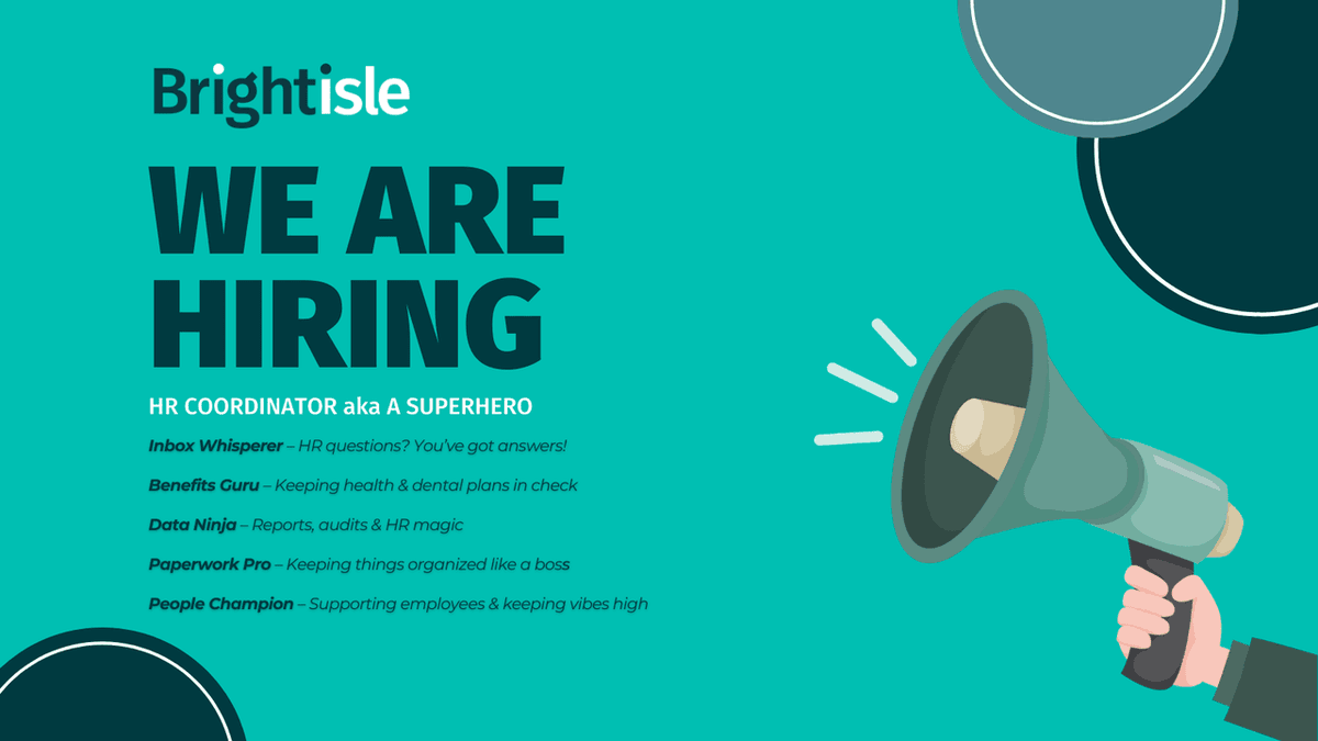 🚀 We’re Hiring: HR Coordinator!

Brightisle needs an HR superhero! Love organization, people &amp; problem-solving? Apply now!

✨ Great salary, benefits &amp; RRSP matching
✨ Fun, supportive team (+ unlimited cheese 🧀)

🔗 Apply here: tinyurl.com/7xspp2x2 

#Hiring #HRJobs