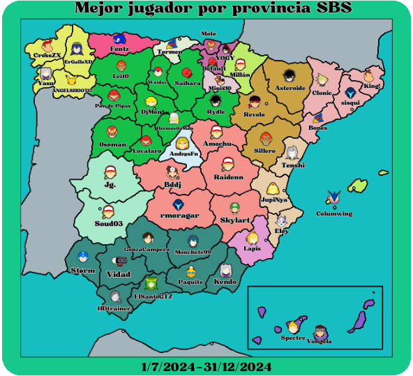 Aquí está el mapa del mejor jugador por provincia de todas las de España!