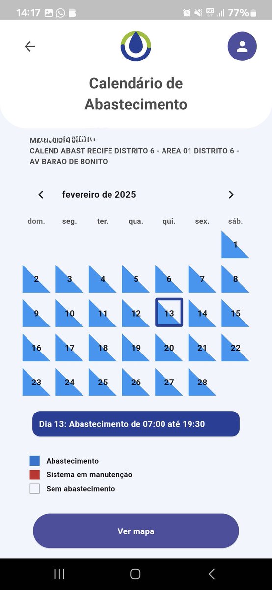 Edson500's tweet image. Alô @compesa, calendário  informa que tem abastecimento das 7 as 19, mas não chega água na torneira, ontem a tarde estava extremamente fraca, hj nem água tem.