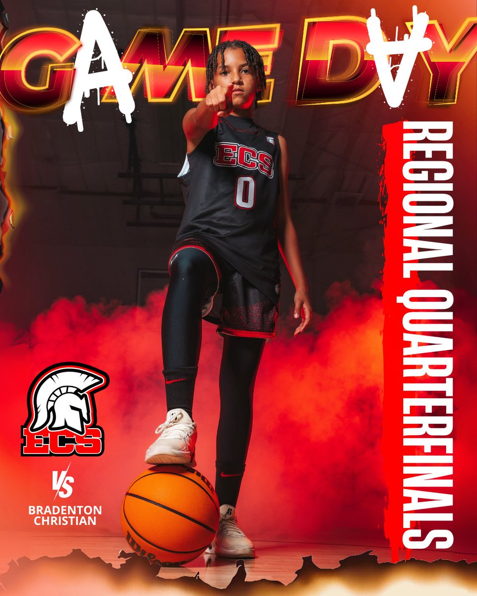 ECS Girls Hoops is at home tonight in the Regional Quarterfinals against Bradenton Christian at 7PM #PaintItRed