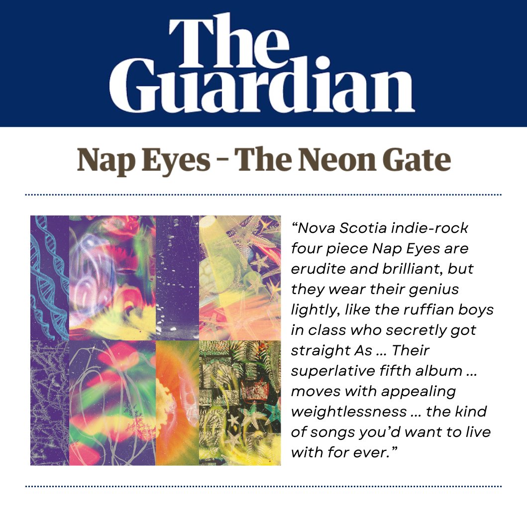 Paradise of Bachelors (@pofbachelors) on Twitter photo Catching up on some of the excellent <a href="/napeyes/">N 𝓪𝓹 E 𝔂𝓮𝓼</a> 'The Neon Gate' press from <a href="/guardianmusic/">Guardian music</a> & their article 'Five-star albums you may have missed this year'
⭐⭐⭐⭐⭐
Buy/stream 'The Neon Gate' at lnk.to/24naps Catching up on some of the excellent <a href="/napeyes/">N 𝓪𝓹 E 𝔂𝓮𝓼</a> 'The Neon Gate' press from <a href="/guardianmusic/">Guardian music</a> & their article 'Five-star albums you may have missed this year'
⭐⭐⭐⭐⭐
Buy/stream 'The Neon Gate' at lnk.to/24naps