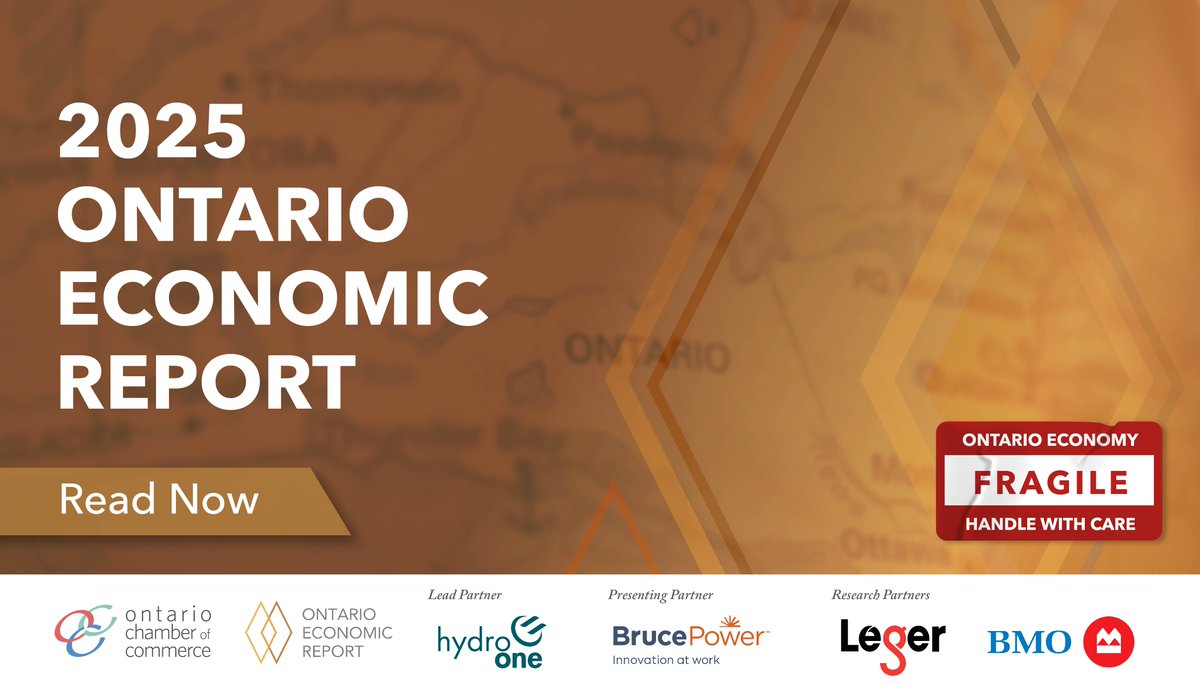 BarrieChamber's tweet photo. Today, the Ontario Chamber of Commerce unveiled the 2025 Ontario Economic Report (OER)—our flagship publication analyzing key economic trends.
📖 Read the full #OER2025 report here: https://t.co/pqQR8pNLzy
#ONChamberNetwork #ONBiz #OntarioEconomy https://t.co/WAgj3rG5G2